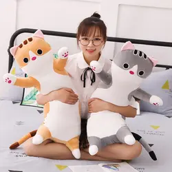 65/90/110 см большой длинный Kawaii Cat плюшевые подушки мягкий корейский Кот игрушка Диван украшения спальный подушка дети подарок на день