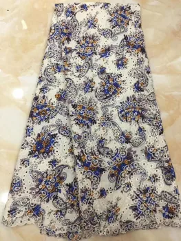 

African Swiss Voile Lace Fabric High Quality Blue 2019 Swiss Voile Lace In Switzerland Cotton Africa Tulle Lace Fabric