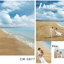 8x8FT Summer Clouds Sky Sea Sand Beach Coastline Wedding Portarit Custom Photography Backdrops Studio Background Vinyl 2.4x2.4m