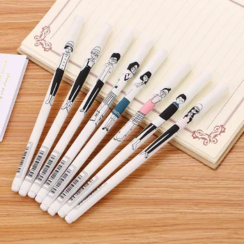 

100pcs/set 0.38mm Black New Hand-painted Facial Expressions Gel Pen Cute Fresh Student Stationery Simple Office Supplies