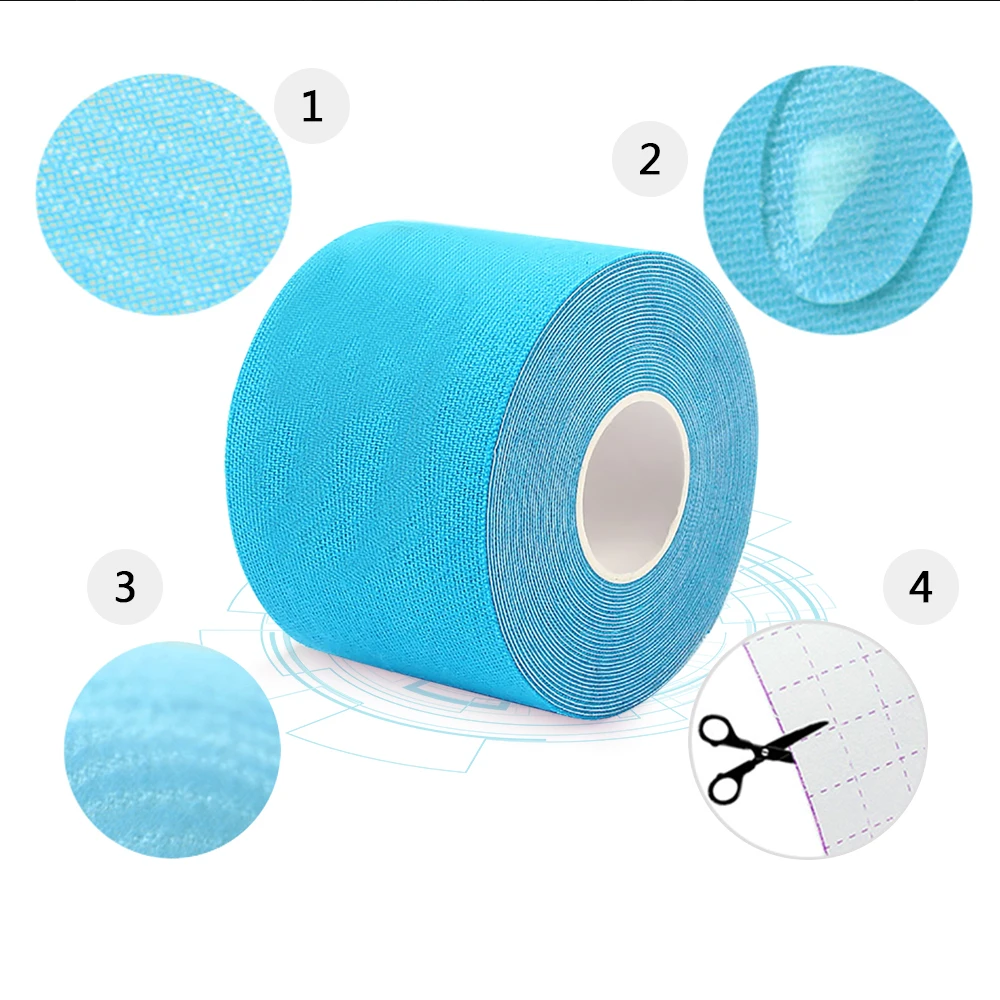 1pc 5M Kinesiology Tape Muscle Bandage Roll Cotton Elastic Knee Tape Kinesiology Waterproof Sports Fitness Gym Muscle Pain