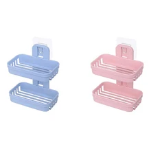 Двойная Вакуумная присоска мыльница коробка всасывающий держатель аксессуары для ванной комнаты коррозионная корзина-держатель для ванной комнаты туалет душ