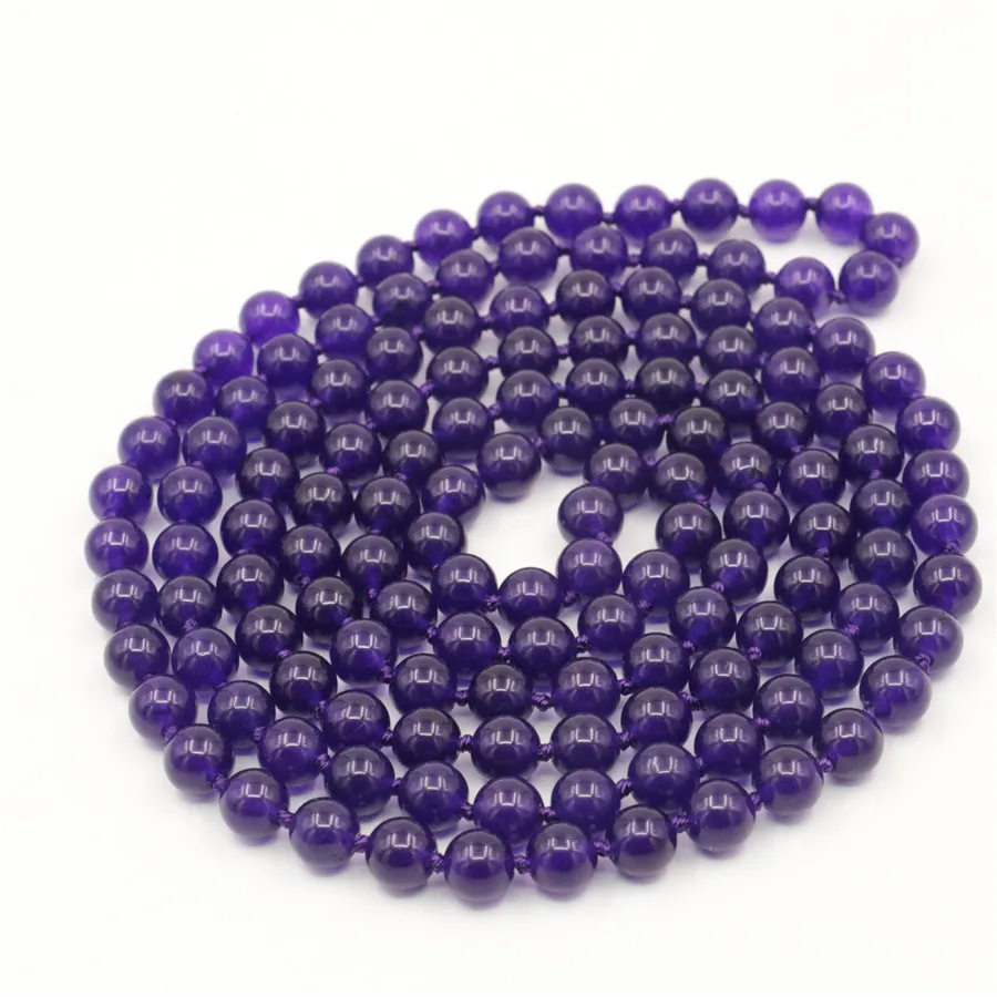 

Trendy Accessory Crafts Parts Jewelry Making 100" 8mm Round Purple Necklace DIY Beads Stones Balls Gifts Hand Made Wholesale