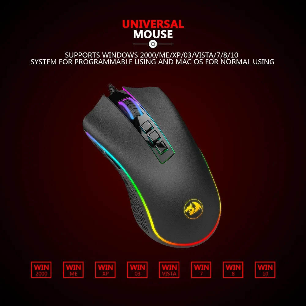 Redragon M711 10000 точек/дюйм проводная Проводная usb мышь игровая 7 программируемых