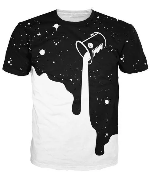 Space Paint T Shirt the black Universe with galaxy space all over ...