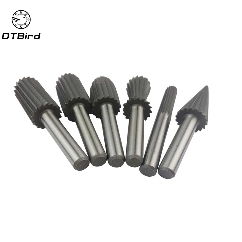 6 Sets of Hard High Speed Steel Rotary File Rotary Carving Knife Rotary