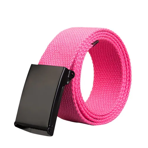 Hot Pink Ремень для мужчин и женщин, модный нейлоновый ремень с автоматической широкой пряжкой, военный ремень для фанатов, тренировочный Тактический холщовый ремень, аксессуары для брюк - Цвет: Hot Pink