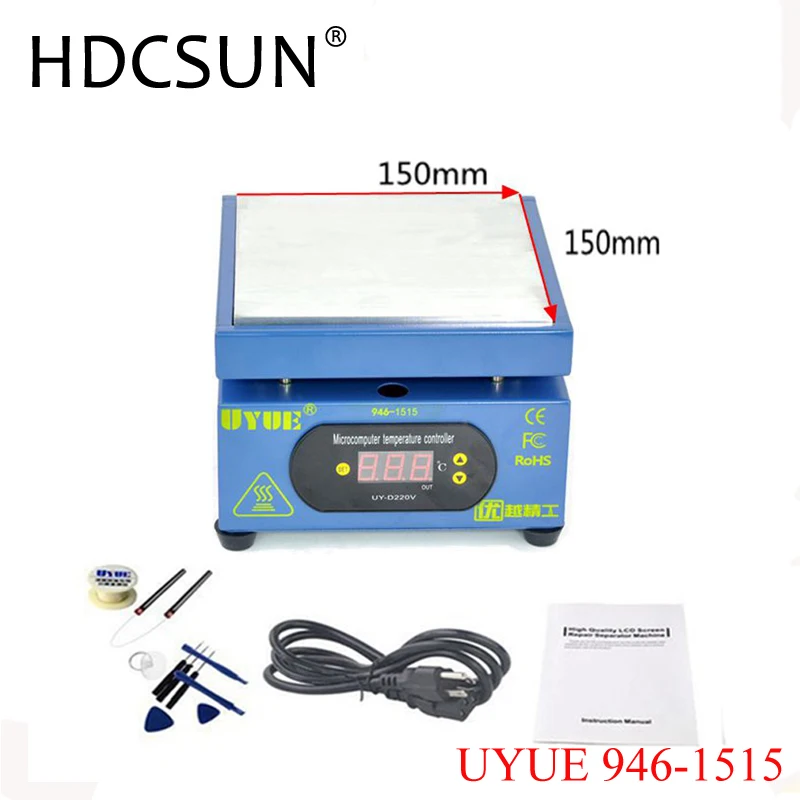 

150*150MM Constant Temperature Heating Table LED Display Preheating Platform For Mobile Phone Repair UYUE 946-1515