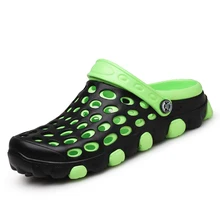 Новые мужские сланцы на лето мужские уличные зеленые повседневные пляжные ботинки дешевые мужские сандалии водонепроницаемая обувь Zapatos De Hombre