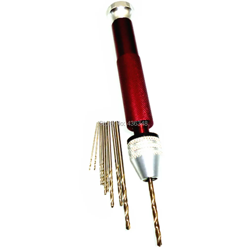 10pc Mini Hss Twist Micro-Drill Bits Set W Aluminum Hand Drill Jewelry Tool Bit