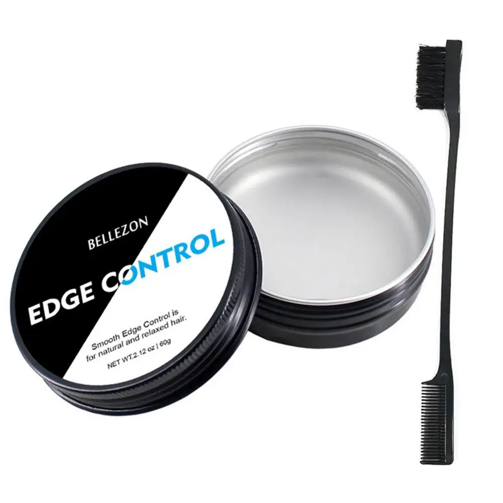

Hair Oil Wax Cream Edge Control Hair Styling Cream Broken Hair Finishing Anti-Frizz Hair Fixative Gel with brush