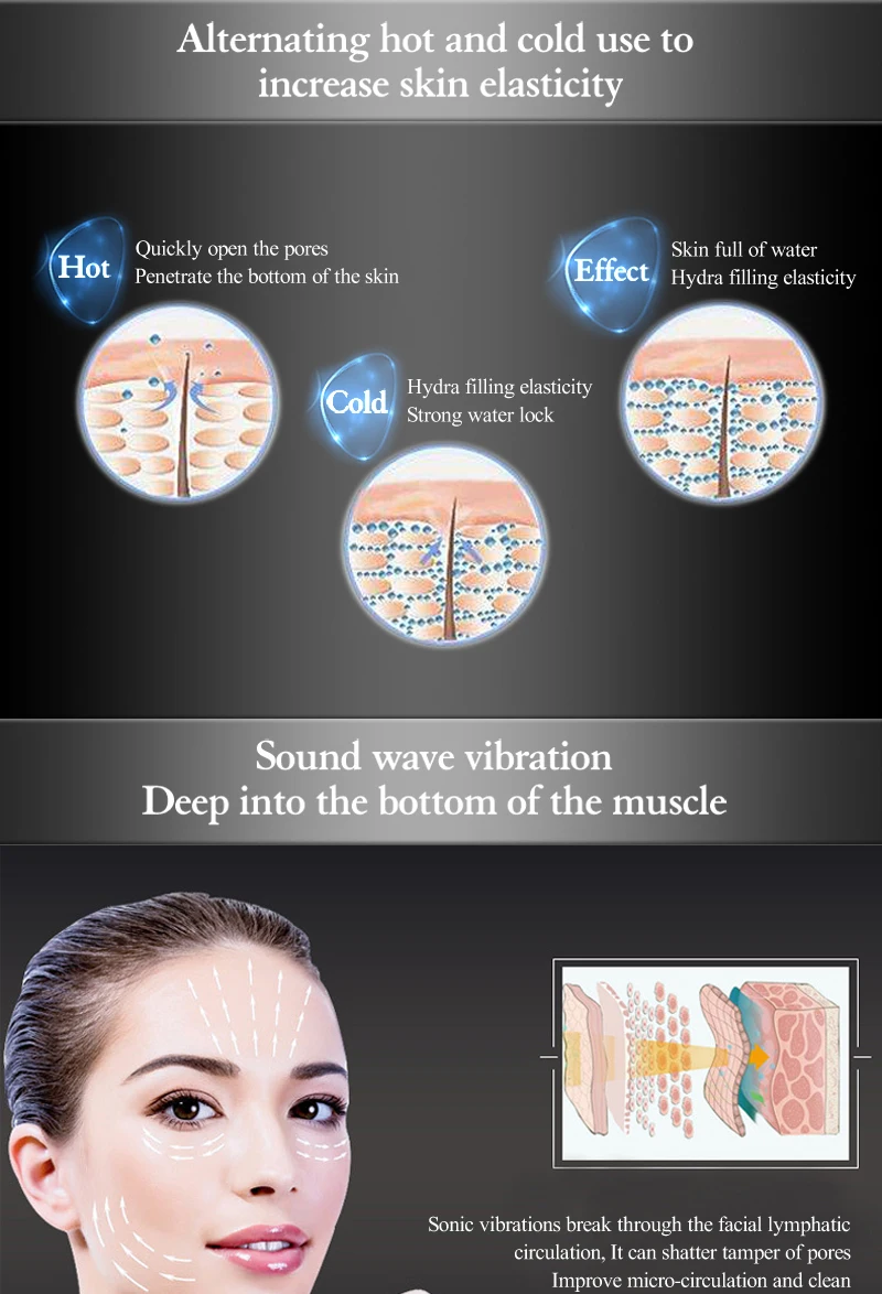Массажер для лица, массажер для лица, устройство для горячего и холодного массажа, Вибрационный массажер для лица, устройство для массажа, инструмент лифтинга лица