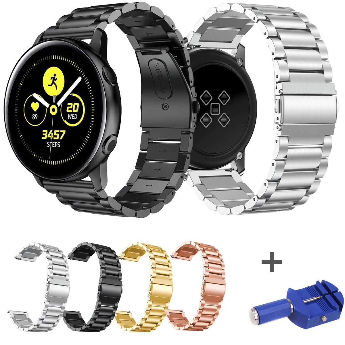 Ремешок для часов Galaxy 20 мм браслет из нержавеющей стали Samsung Watch 42 спортивный S2