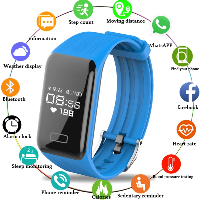 

LIGE New Fitness Smart Bracelet Real-time Heart Rate Monitor Sleep Monitoring waterproof watch Men Women Smartwatch sport Watch