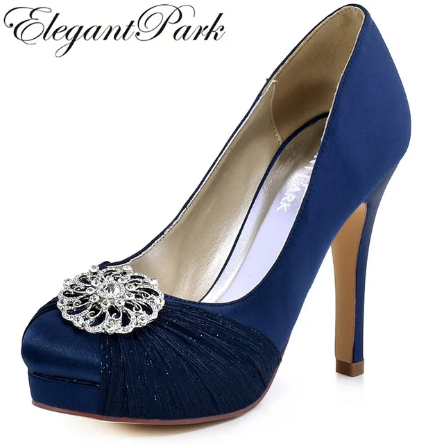 hc1609p mujer tacones altos zapatos de boda blanco azul marino