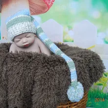 Шляпа Деда Мороза для детей крючком Эльф шляпа новорожденных Фото prop хлопок