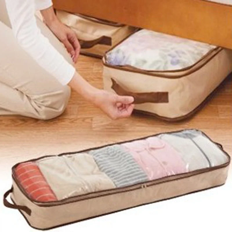 Free Shipping 47L Carpet Stuff Quilt Storage Organizer Box Clear Window