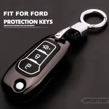 

Zinc Alloy Luminous Car Flip Key Cases Cover For Ford Mondeo Focus 2 3 Fiesta Transit Ecosport Kuga S-MAX Fold Key Fob Keychain