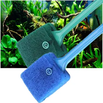 

Behogar Aquarium Fish Tank Cleaning Brush Double Sided Floating Plant Glass Algae Scraper Scrubber Cleaner with Sponge Head