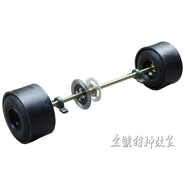 

DIY Four Wheel GO KART KARTING ATV UTV Buggy Brake Disc Rotors Sprocket 100CM Rear Axle With 5 Inch Wheel Tires