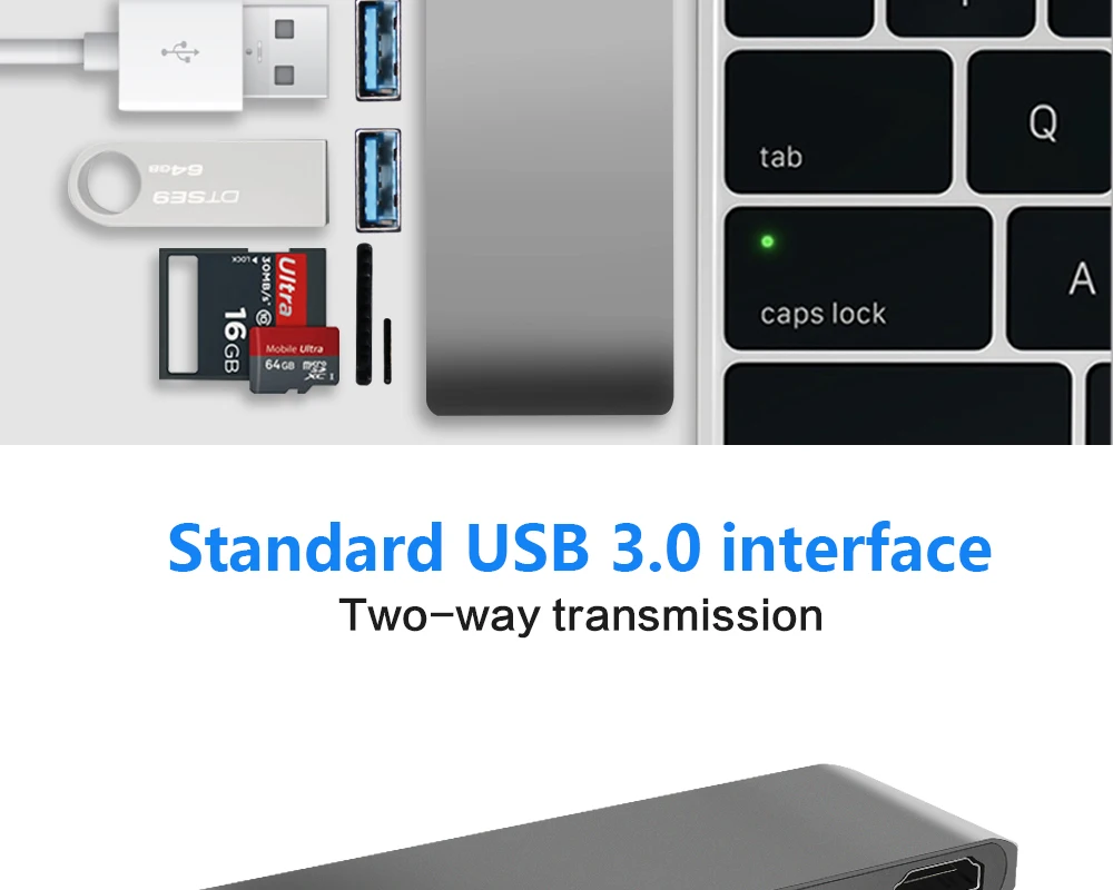 FUS type-c 3,0-HDMI кард-ридер концентратор адаптер Поддержка 4K для нового Macbook Chromebook Pixel Surface Pro 4