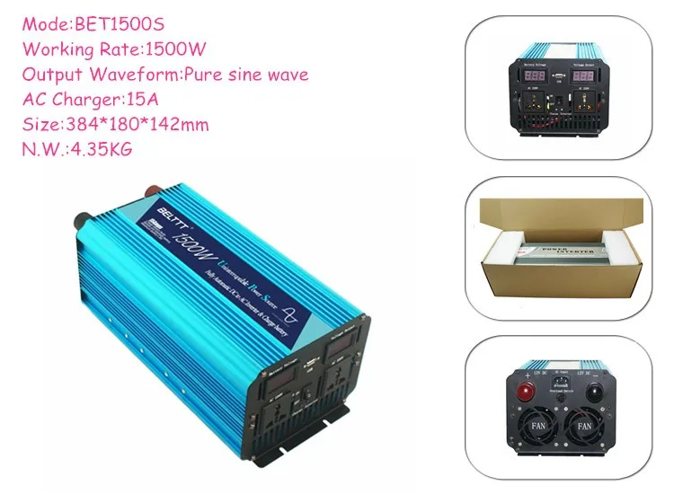 BELTTT UPS Инвертор солнечной энергии 12V 220V 2000W солнечный инвертор с зарядным устройством