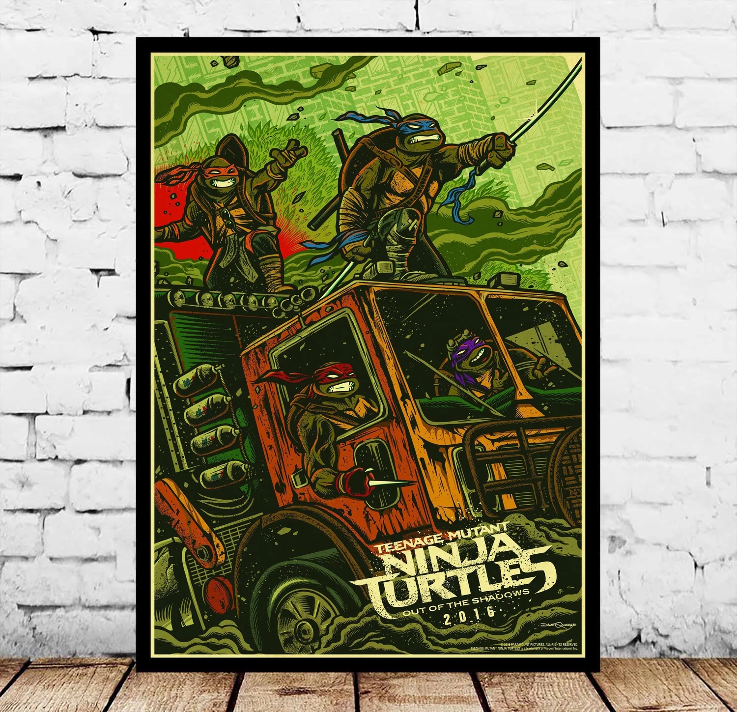 

Teenage Mutant Ninja Turtles Out of the Shadows TMNT Alternative Movie Posters Silk Art Painting Wall Art No Frame