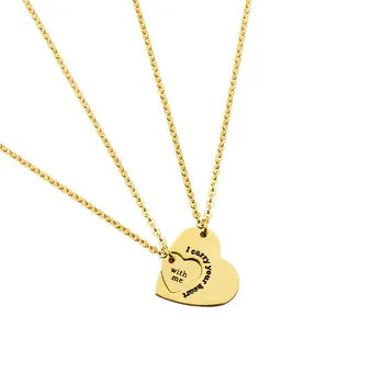 

GORGEOUS TALE Pendants I Carry Your Heart With Me Statement Necklaces Heart Chokers Necklaces for Women Gold Collier Femme BFF