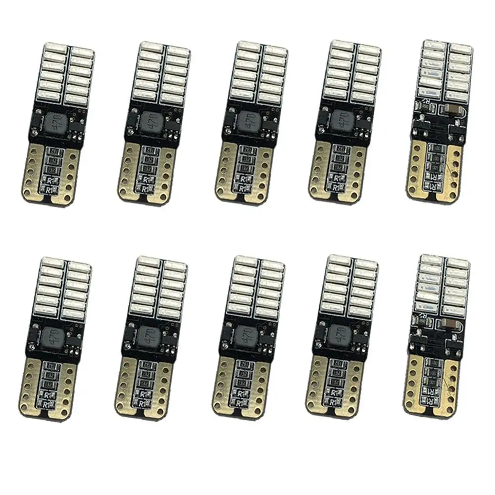 10x12 В 24 В номера полярности Canbus T10 светодиодные лампы с 4014SMD 24 светодиоды 194 168 W5W светодиодные лампы белый синий без ошибки OBC