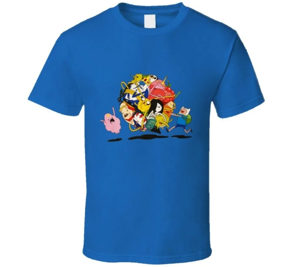 Custom T Shirts Online O-Neck Short Sleeve Changes Adventure Time Group Roll Fashion T Shirts For Men