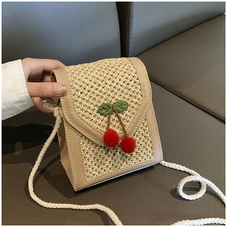 

2019 Fashion Simple Straw Square Women Shoulder Bag Handmade Woven Bohemian Women Handbag Summer Beach Lady Wicker Rattan Bag