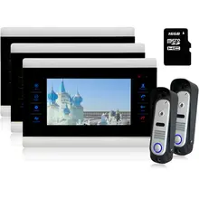 Homefong 7 inch Video Door Phone Handset Touch Pad LCD Monitor Video DoorBell Rings CMOS Night Camera With Intercom System