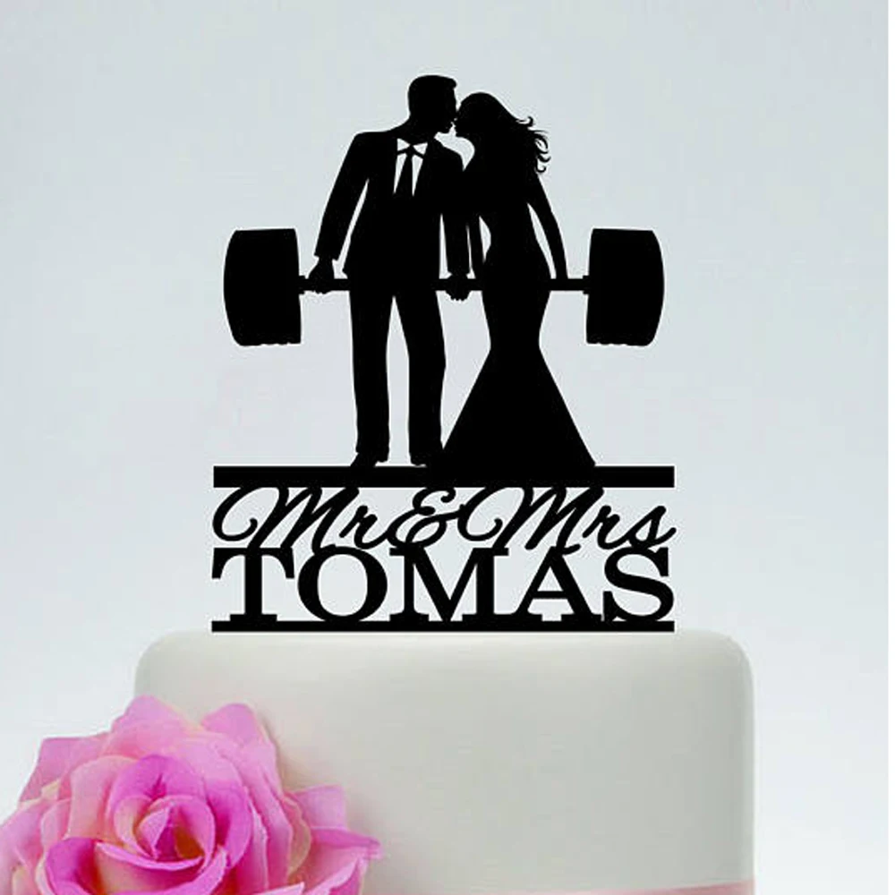 Персонализированные Свадебный торт Топпер, свадебные украшения, акриловые серебряные блестки, пользовательские свадебный торт Топпер Персонализированные фамилия
