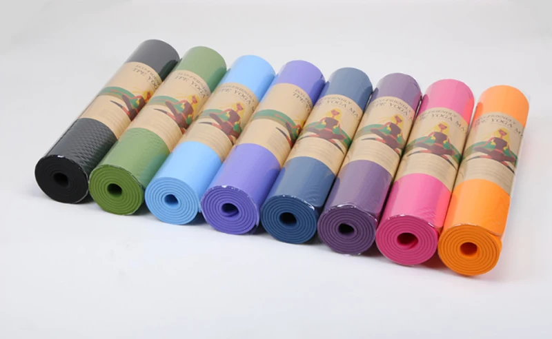 183  61cm 6mm thick two-color non-slip TPE yoga mat quality exercise mat fitness gym home tasteless yoga mat yoga bag