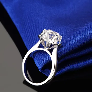 

TEST POSITIVE Genuine 3CT Moissanite Ring for Women Solid 14K 585 White Gold Wedding Jewelry Faultless Moissanite Test Positive