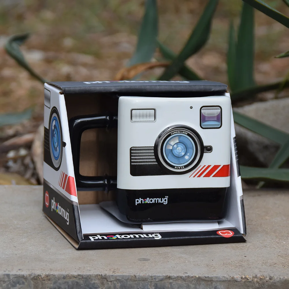 Оригинальная горчично керамическая кружка с фотокамерой Polaroid английская модель