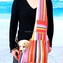 Прямая поставка в полоску Pet перевозчиков снаряжение для путешествий мягкая сумка для путешествий собака обрабатываются Портативный дышащая спереди кармашек один сумки на плечо