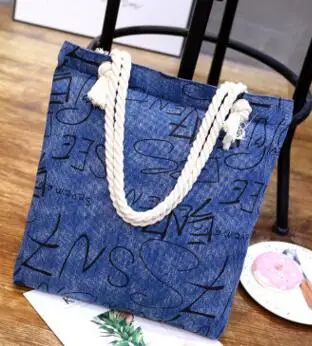 

Twill Sanding Canvas Cowboy Shoulder Bag Casual Shopping Handbag