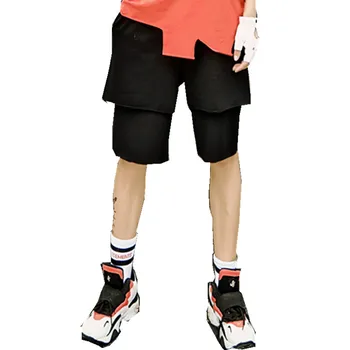 

Just.be.never Hip Hop Shorts New Summer Ladies Casual Baggy Haren Cotton Shorts Women High Waist Jeans Korean black yellow short