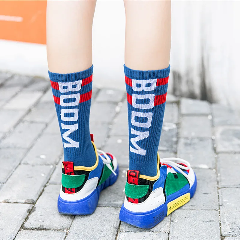 

New Arrivals Harajuku Unisex Women Socks Long Crew Cotton hip hop Cool Funny Skate Socks lightning letter Casual Male socks