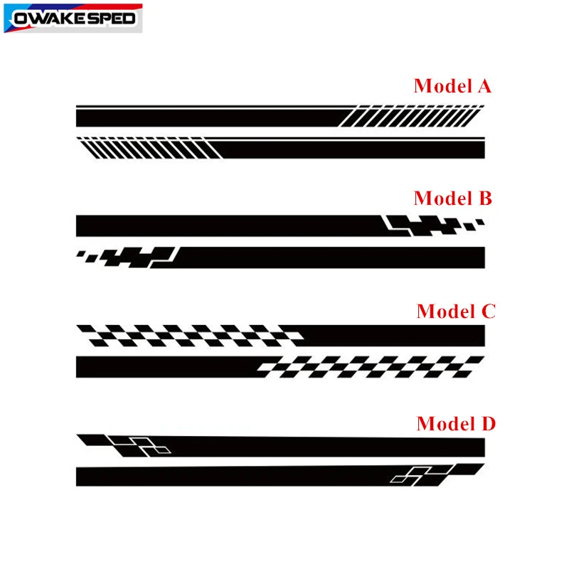 2 шт. гоночный спортивный полосатый автомобильный боковой Стикер на автомобильную юбку для сидение mii 3-5 дверей Авто тело индивидуальная наклейка внешние аксессуары