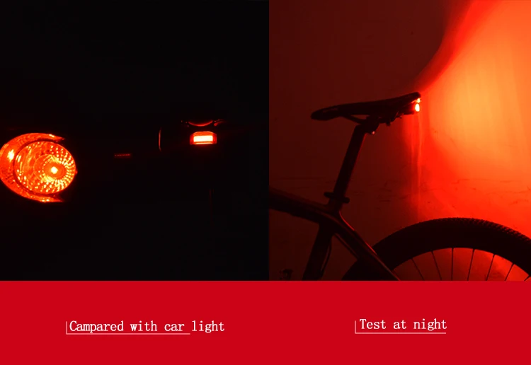 Clearance IPX5 Waterproof Bicycle Light Anti-theft Alarm Horn Remote Wireless Bike Tail Light Rechargeable Cycle Lamp Rear Light For Bike 6