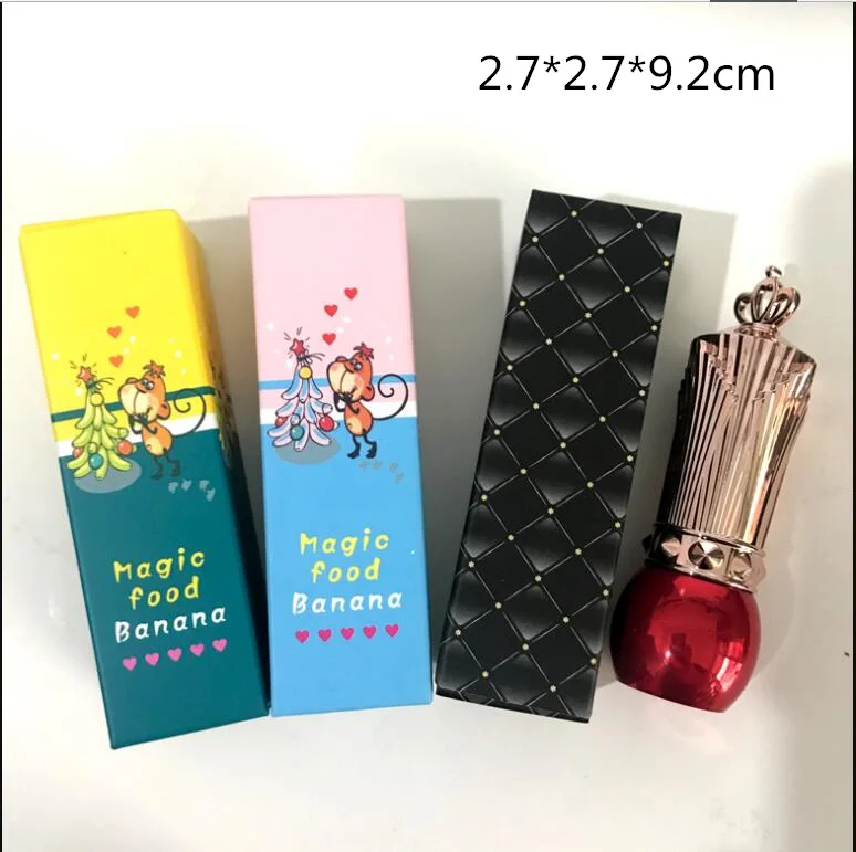 

100 ml Free Shipping 27*27*92 mm Lipstick lip gloss packaging small gift box Wrapping wap Cajas de curton Party souvenir