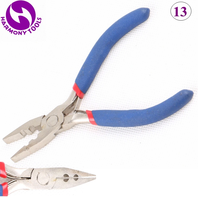 

Free Shipping HARMONY 1 Pieces Mini Blue Hair Pliers with 2 Holes Micro Ring Hair Extension Plier for Euro Copper Tubes Style 13