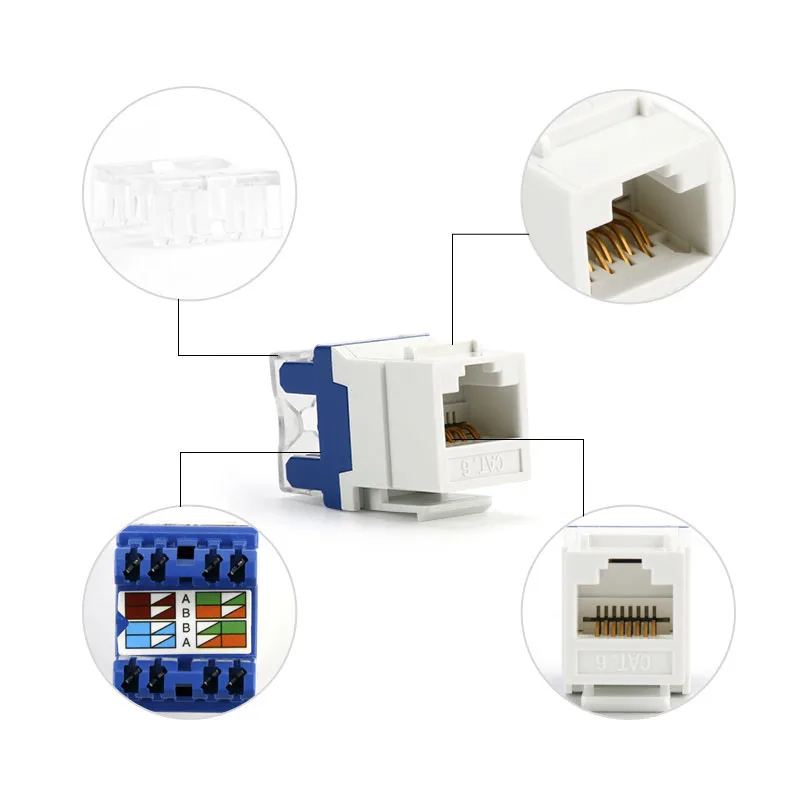 ELECALL CAT6 10 шт. без инструментов UTP сетевой модуль FJ45 разъем информации розетка компьютерная Розетка Кабель адаптер