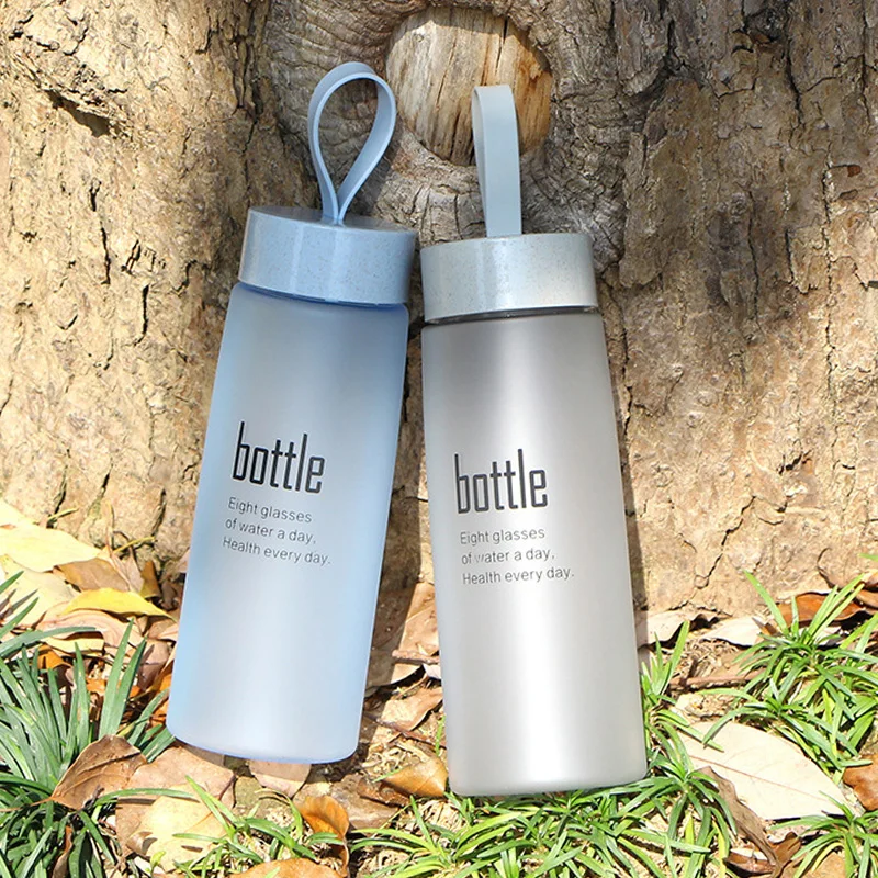 Fashion Plastic Water Bottle 500ml Leak-proof School Outdoor Sports Bottles Kettle My Drink Bottle with Rope Juice Milk BPA Free Drinkware (2)