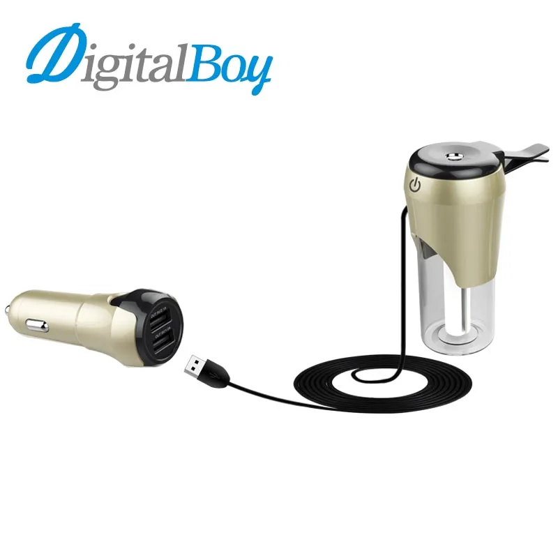 

Digitalboy Car Humidifiers Air Freshener with Dual USB Car Charger Air Purifier Essential Oil Diffuser Mist Maker Mini Fogger