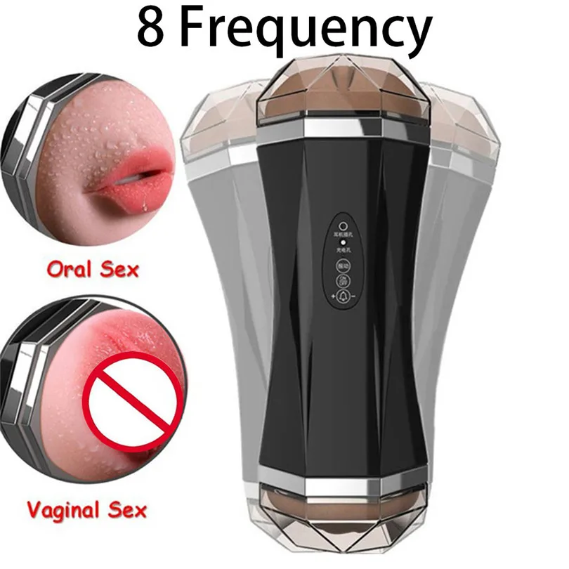 8 Frequency Male Masturbators Cup Massager 3D Deep Throat Electric Relax Massager for Male Oral Automatic Cup for Men  (7)