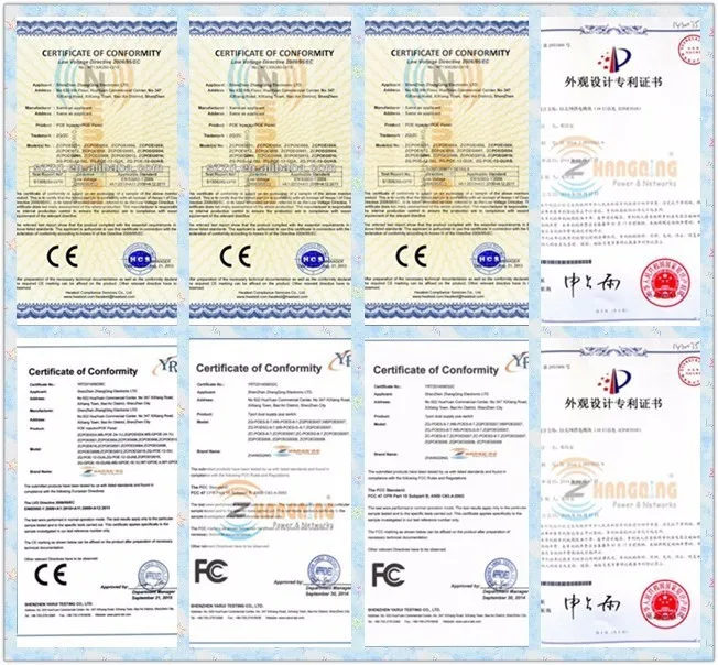 POE injector certificates