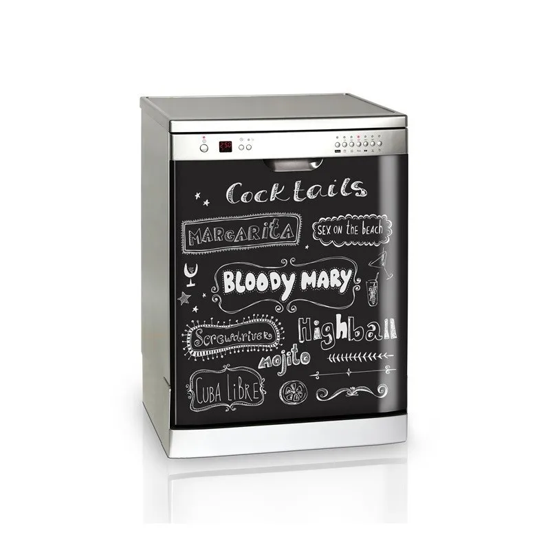 

3D Cocktail Menu Dishwasher Refrigerator Freeze Sticker Kid's Art Fridge Door Cover Wallpaper